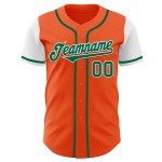 Custom Tone Two Orange Jersey Kelly Grün-Weiß Authentic Baseball Custom Tone Two Orange Jersey Kelly Grün-Weiß Authentic Baseball