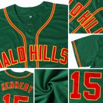 Grünes Kelly-Trikot in Rot-Gold, authentisches Baseball-Custom