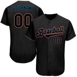 Blau Schwarz-Licht Jersey Baseball Custom Authentic Schwarz
