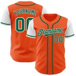 Custom Tone Two Orange Jersey Kelly Grün-Weiß Authentic Baseball Custom Tone Two Orange Jersey Kelly Grün-Weiß Authentic Baseball