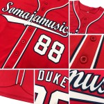 Jersey Baseball Weiß-Schwarz Authentic Custom Rot