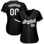 Authentic Baseball Schwarz Custom Jersey Weiß-Grau Authentic Baseball Schwarz Custom Jersey Weiß-Grau
