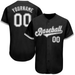 Authentic Baseball Schwarz Custom Jersey Weiß-Grau Authentic Baseball Schwarz Custom Jersey Weiß-Grau