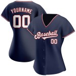 Navy Jersey Baseball Authentic Custom Weiß-Rot