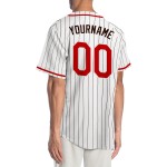Jersey Nadelstreifen Baseball Authentic Braun Custom Weiß Rot-Braun Jersey Nadelstreifen Baseball Authentic Braun Custom Weiß Rot-Braun