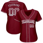 Jersey Drift Custom Baseball Authentic Crimson Grau-Weiß Mode Jersey Drift Custom Baseball Authentic Crimson Grau-Weiß Mode
