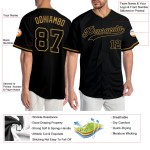 Custom Gold Baseball Schwarz Authentic Schwarz-Old Jersey Custom Gold Baseball Schwarz Authentic Schwarz-Old Jersey