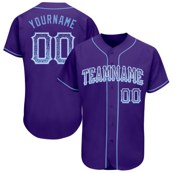 Jersey Blau-Weiß Lila Benutzerdefinierte Authentic Fashion Drift Light Baseball Jersey Blau-Weiß Lila Benutzerdefinierte Authentic Fashion Drift Light Baseball