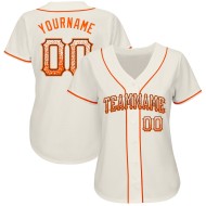 Authentisches Creme Fashion Drift Custom Baseball Orange-Schwarzes Trikot Authentisches Creme Fashion Drift Custom Baseball Orange-Schwarzes Trikot