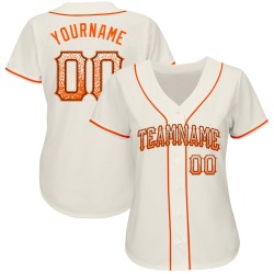 Authentisches Creme Fashion Drift Custom Baseball Orange-Schwarzes Trikot