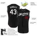 Baseball Schwarz Jersey Custom Weiß-Rot Ärmellos Authentisch Baseball Schwarz Jersey Custom Weiß-Rot Ärmellos Authentisch