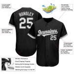Authentic Baseball Schwarz Custom Jersey Weiß-Grau Authentic Baseball Schwarz Custom Jersey Weiß-Grau