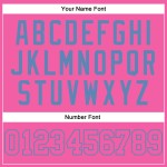 Blaues Baseball-Trikot in Pink-Hellpink, authentisch
