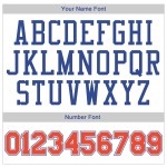 Benutzerdefinierte Orange-Royal Baseball Rib-Strick Shirt Jersey Weiß Throwback Authentic