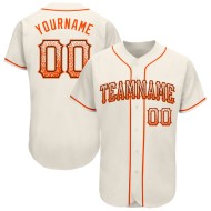 Authentisches Creme Fashion Drift Custom Baseball Orange-Schwarzes Trikot
