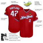 Weiß-Royal Jersey Baseball Custom Authentic Rot