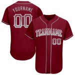 Jersey Drift Custom Baseball Authentic Crimson Grau-Weiß Mode Jersey Drift Custom Baseball Authentic Crimson Grau-Weiß Mode