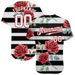 Weiß-Rot Authentic Custom Jersey 3D Design Mandalas Schwarz Baseball Muster Weiß-Rot Authentic Custom Jersey 3D Design Mandalas Schwarz Baseball Muster
