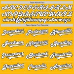 Zwei benutzerdefinierte weiß-marineblau goldfarbene Baseball-Trikots Zwei benutzerdefinierte weiß-marineblau goldfarbene Baseball-Trikots