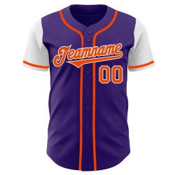 Jersey Zwei Baseball Authentic Lila Orange-Weiß Ton Custom