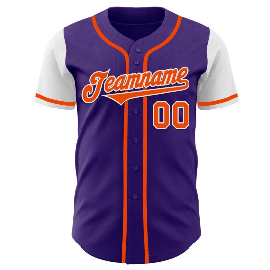 Jersey Zwei Baseball Authentic Lila Orange-Weiß Ton Custom Jersey Zwei Baseball Authentic Lila Orange-Weiß Ton Custom