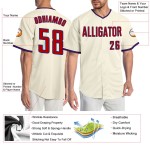 Red-Royal Custom Baseball Creme Trikot Authentic Red-Royal Custom Baseball Creme Trikot Authentic