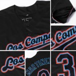 Blau Schwarz-Licht Jersey Baseball Custom Authentic Schwarz Blau Schwarz-Licht Jersey Baseball Custom Authentic Schwarz