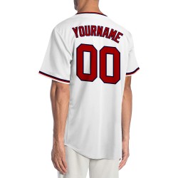 Rot-Marineblaues Custom-Trikot Weiß Baseball Authentic Rot-Marineblaues Custom-Trikot Weiß Baseball Authentic