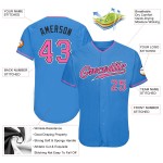 Powder Jersey Custom Authentic Baseball Rosa-Schwarz Blau