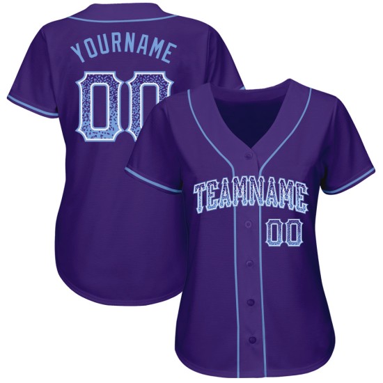 Jersey Blau-Weiß Lila Benutzerdefinierte Authentic Fashion Drift Light Baseball Jersey Blau-Weiß Lila Benutzerdefinierte Authentic Fashion Drift Light Baseball