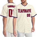 Red-Royal Custom Baseball Creme Trikot Authentic Red-Royal Custom Baseball Creme Trikot Authentic