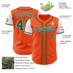 Custom Tone Two Orange Jersey Kelly Grün-Weiß Authentic Baseball Custom Tone Two Orange Jersey Kelly Grün-Weiß Authentic Baseball