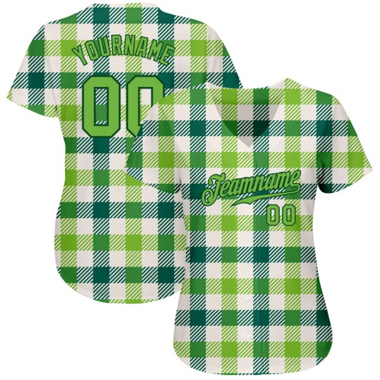 Day Baseball Patrick's Musterdesign 3D Neon Custom Grün-Grün Authentic Jersey St. Weiß Day Baseball Patrick's Musterdesign 3D Neon Custom Grün-Grün Authentic Jersey St. Weiß
