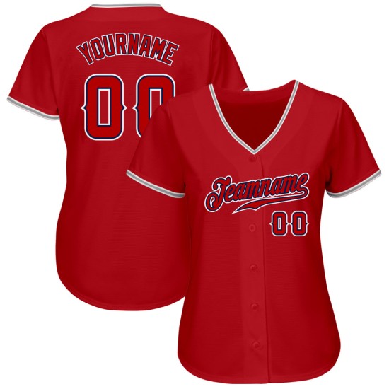 Jersey Red Baseball Authentic Custom Rot-Marineblau
