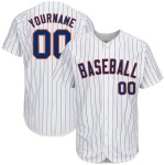 Baseball Trikot Nadelstreifen Custom Royal-Orange Authentic White Royal