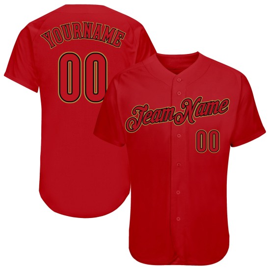 Authentisches Baseball-Trikot in Rot-Schwarz Authentisches Baseball-Trikot in Rot-Schwarz