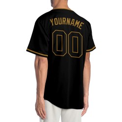 Custom Gold Baseball Schwarz Authentic Schwarz-Old Jersey Custom Gold Baseball Schwarz Authentic Schwarz-Old Jersey