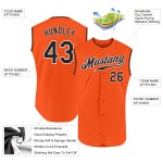 Schwarz-Weiß Custom Orange Authentic Baseball Ärmelloses Trikot Schwarz-Weiß Custom Orange Authentic Baseball Ärmelloses Trikot