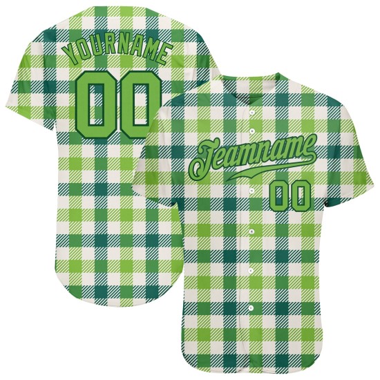 Day Baseball Patrick's Musterdesign 3D Neon Custom Grün-Grün Authentic Jersey St. Weiß Day Baseball Patrick's Musterdesign 3D Neon Custom Grün-Grün Authentic Jersey St. Weiß