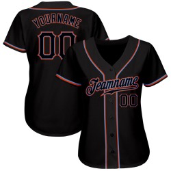 Baseball Custom Jersey Schwarz Authentic Schwarz-Orange