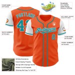 Tone Two Baseball Trikot Authentic Teal-Weiß Custom Orange Tone Two Baseball Trikot Authentic Teal-Weiß Custom Orange
