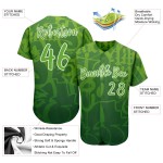 Baseball Jersey Graffiti Grün Benutzerdefiniertes authentisches Muster Grün-Weiß 3D