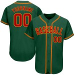 Grünes Kelly-Trikot in Rot-Gold, authentisches Baseball-Custom
