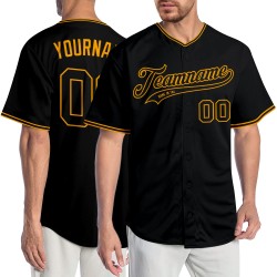 Baseball Schwarz-Gold Trikot Authentic Custom Schwarz