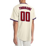 Red-Royal Custom Baseball Creme Trikot Authentic Red-Royal Custom Baseball Creme Trikot Authentic