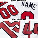 Jersey Weiß Rot-Navy Baseball Custom Jersey Weiß Rot-Navy Baseball Custom