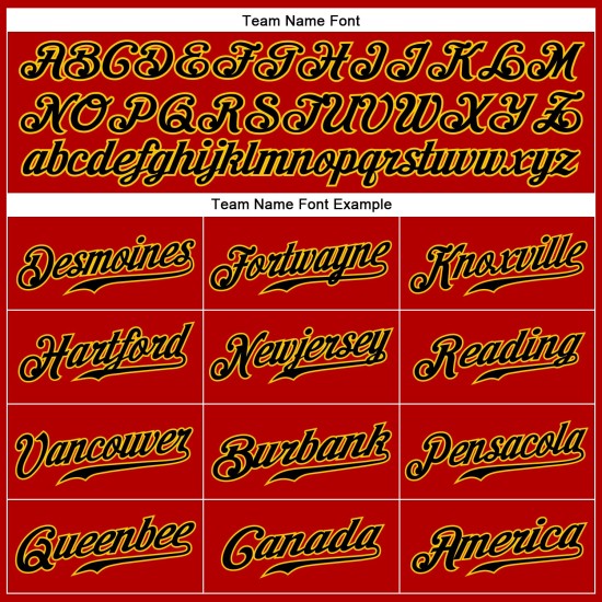 Benutzerdefinierte schwarz rot Jersey authentische Baseball Nadelstreifen schwarz-gold