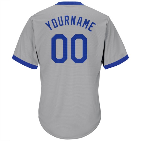 Baseball Grau Shirt Throwback Authentic Royal-Red Custom Jersey Rippstrick