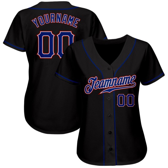 Jersey Schwarz Custom Authentic Royal-Red Baseball Jersey Schwarz Custom Authentic Royal-Red Baseball