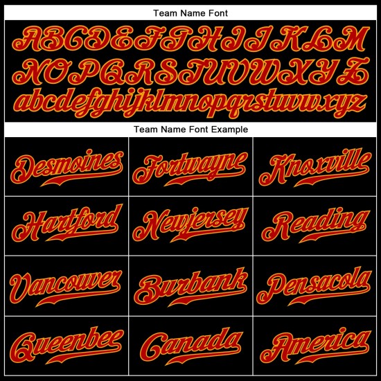 Benutzerdefiniertes schwarzes Baseballtrikot Rot-Gold Authentic Ärmellos Benutzerdefiniertes schwarzes Baseballtrikot Rot-Gold Authentic Ärmellos